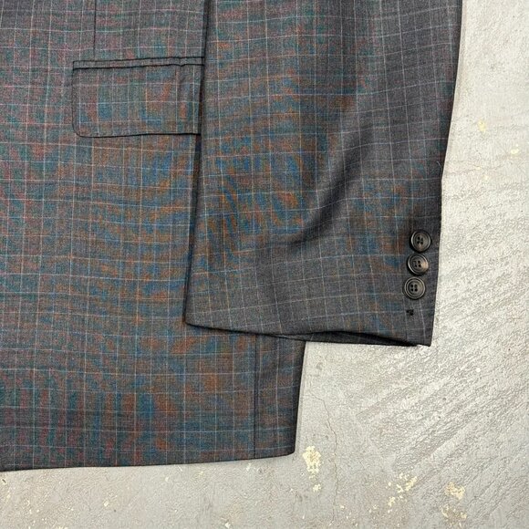 Samuelsohn Loro Piana Blazer Check Super 130's Wool Grey Sport Coat 46R - Picture 4 of 11